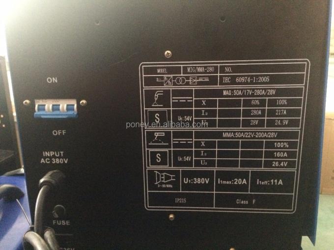 Máquina de soldadura do MIG do soldador do MIG do gás do CO2 do inversor de IGBT